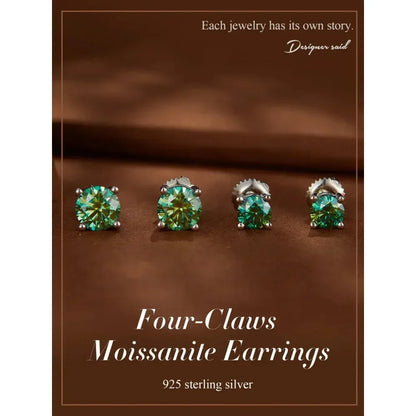 Breathtaking Moissanite Heart Stud Earrings | 925 Sterling Silver