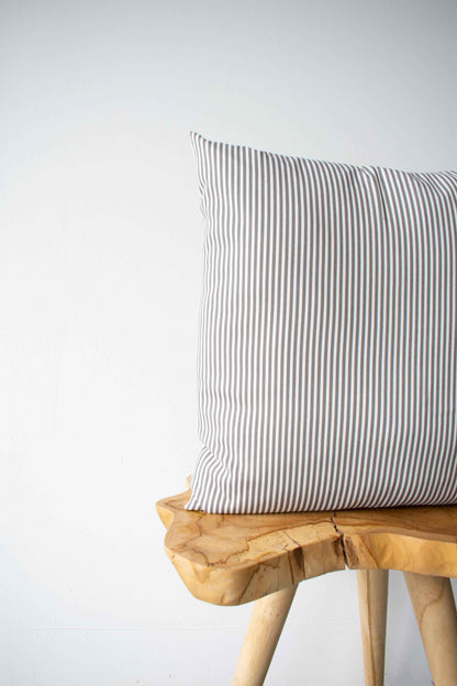 OUTDOOR PILLOW - GREY STRIPE 20"