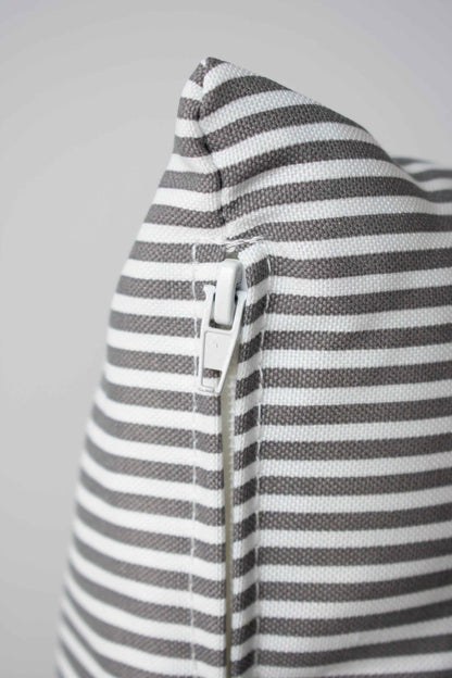 OUTDOOR PILLOW - GREY STRIPE 20"