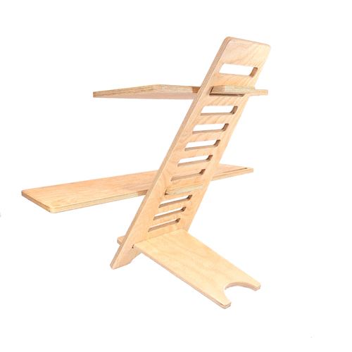 Holz-Sitz-Steh-Arbeitsplatz