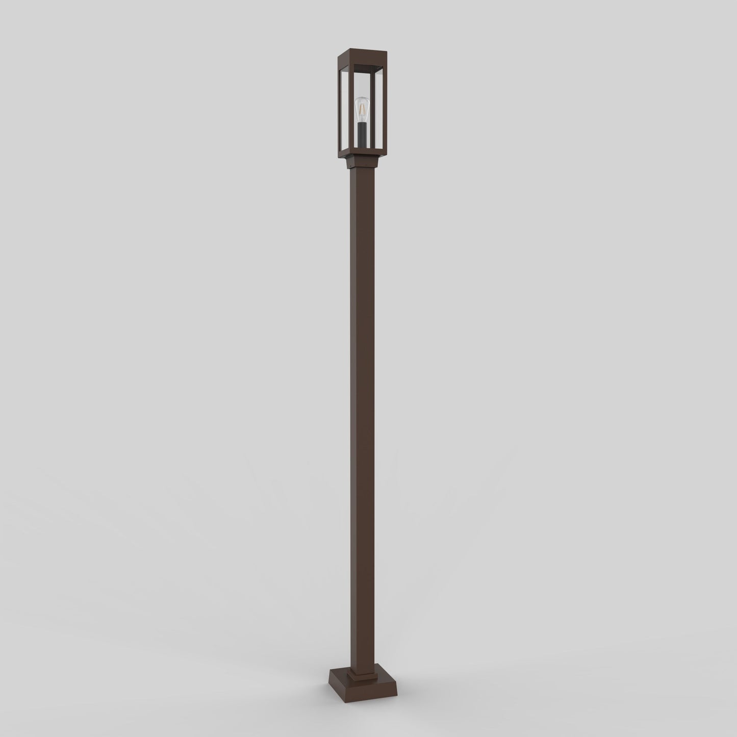 Poteau d’aluminium carré de 3’’ avec base soudée