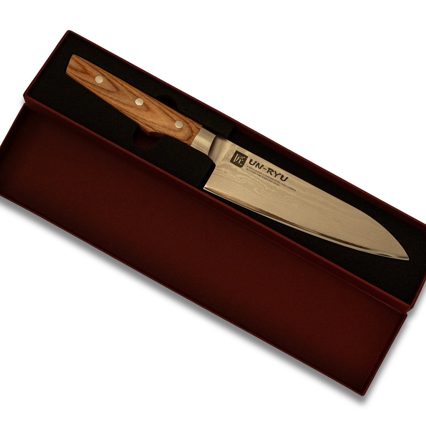 Un-Ryu VG-10 170 mm Santoku-Messer 33-lagig