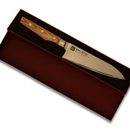 Un-Ryu VG-10 170 mm Santoku-Messer 33-lagig