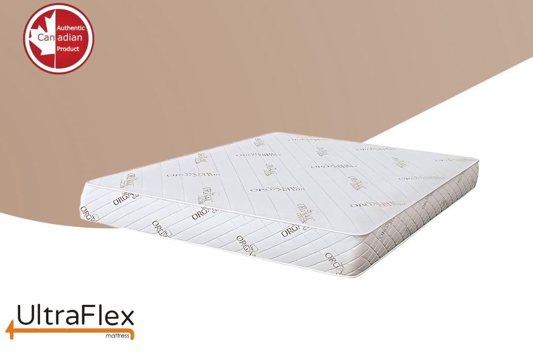 UltraFlex® EcoZen- mittelfest, beidseitig verwendbar, CertiPUR-US® zertifizierter Schaumstoff, Bezug aus Bio-Bambus, druckentlastend, mit kühlendem Gel angereichert, umweltfreundliche Matratze ( hergestellt in Kanada )