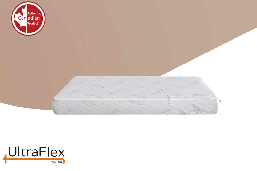 UltraFlex® EcoZen- mittelfest, beidseitig verwendbar, CertiPUR-US® zertifizierter Schaumstoff, Bezug aus Bio-Bambus, druckentlastend, mit kühlendem Gel angereichert, umweltfreundliche Matratze ( hergestellt in Kanada )