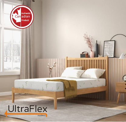 UltraFlex® EasySleep Mattress and BoxSpring Set - Canadian-Made Medium Firm Gel Infused Reversible Comfort With Pressure Relief, Cooling Technology, Bamboo Cover, CertiPUR-US® Certified Foam Eco-Friendly Mattress (Made in Canada)
