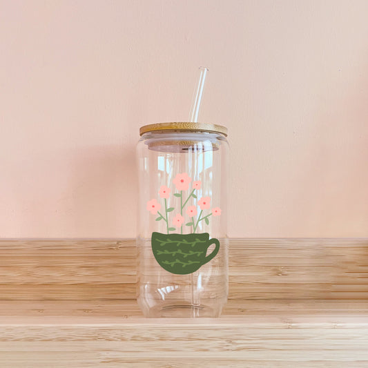 Verre boho - tasse de café vert