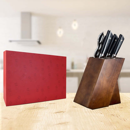HAGAKURE SIX | 6-teiliges Messer-Set Essential | 4 Messer, 1 Schere mit Messerblock