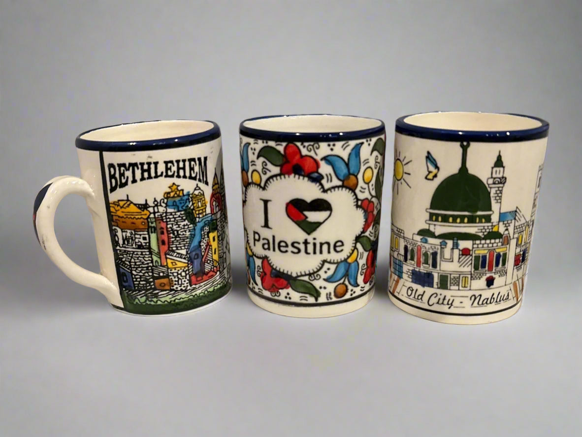 Kaffee- und Teetasse, handgemachte Keramik aus Palästina
