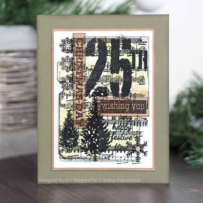 Woodware Clear Singles Music for Christmas 4 in x 6 in Stamp