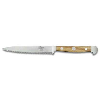 ALPHA OLIVE | Tomatenmesser 13cm | Geschmiedeter Stahl / Olivenholzgriff