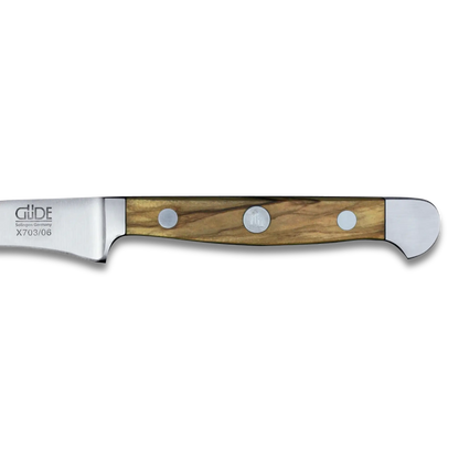 ALPHA OLIVE | Gemüsemesser 6 cm | Geschmiedeter Stahl / Olivenholzgriff