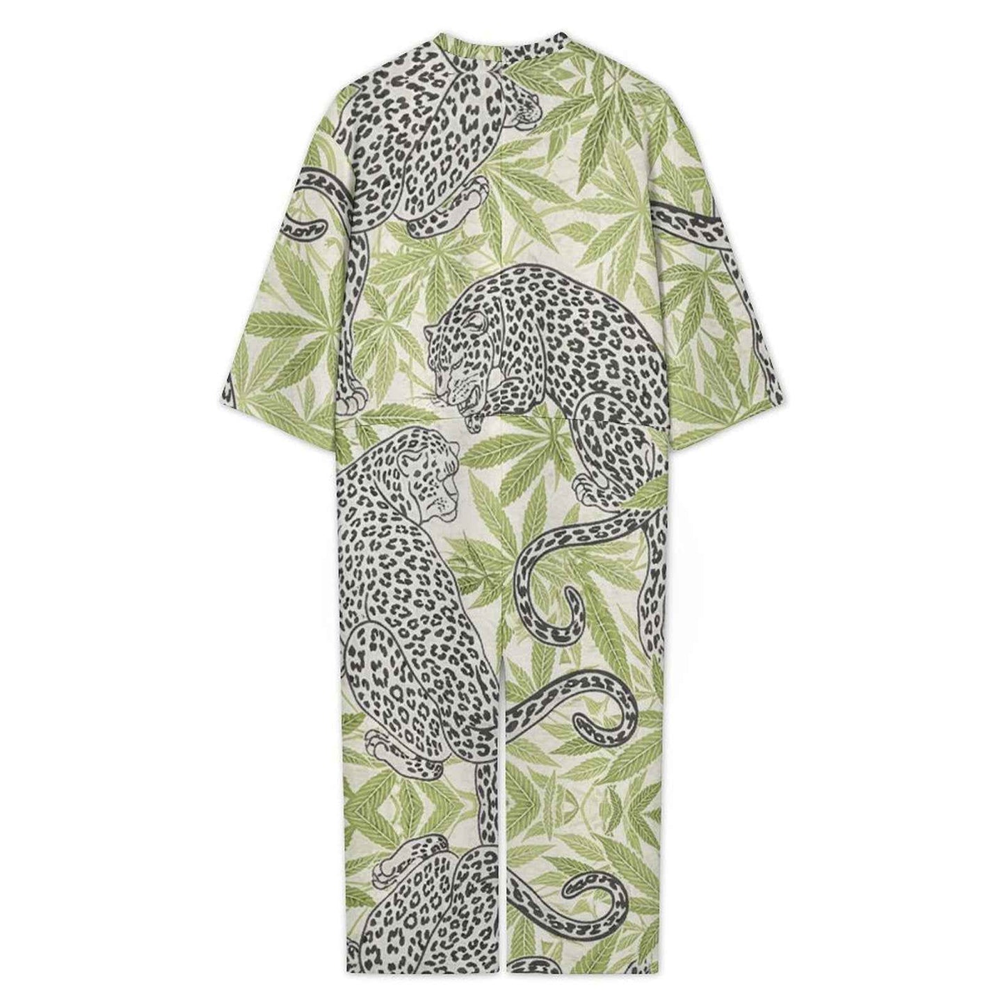Leopard 3/4 Sleeve Jumpsuit