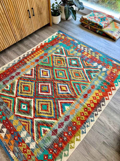 Afghan Maimana Kilim Rug | 5' 1" x 6' 5"