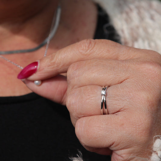 Bague Croisée en argent sterling