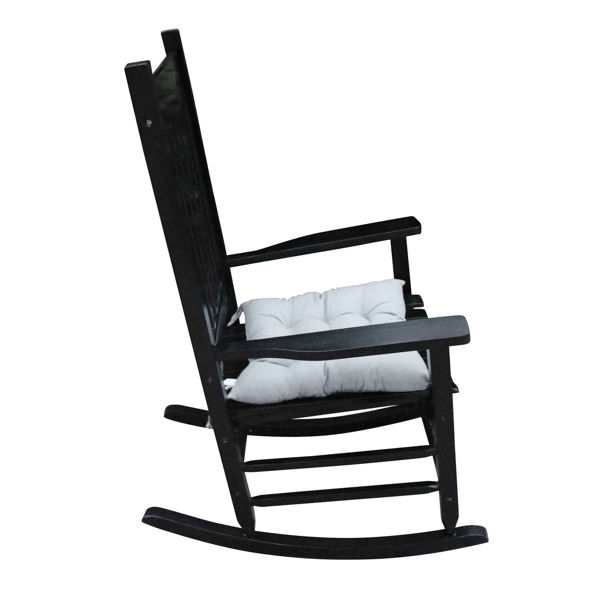 Black Wooden Porch Rocking Chair – Solid Wood Outdoor Rocker (US Delivery Only)