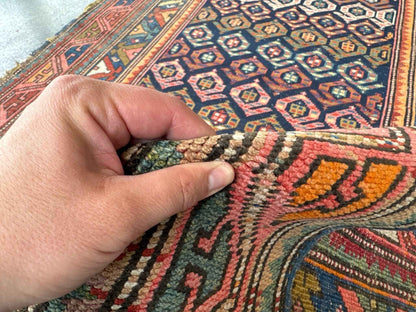 Caucasian Kazak Runner Rug | 4' 4" x 13' 9"