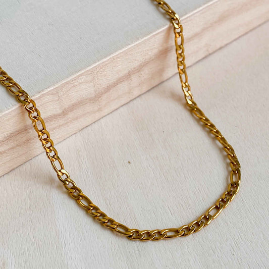 Collier chaîne en acier inoxydable plaqué or 18K | AURORA