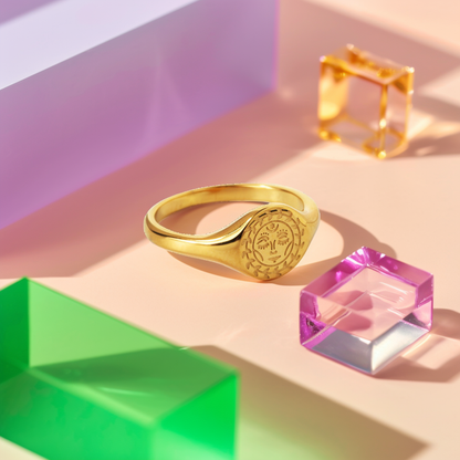 Moon Face Ring