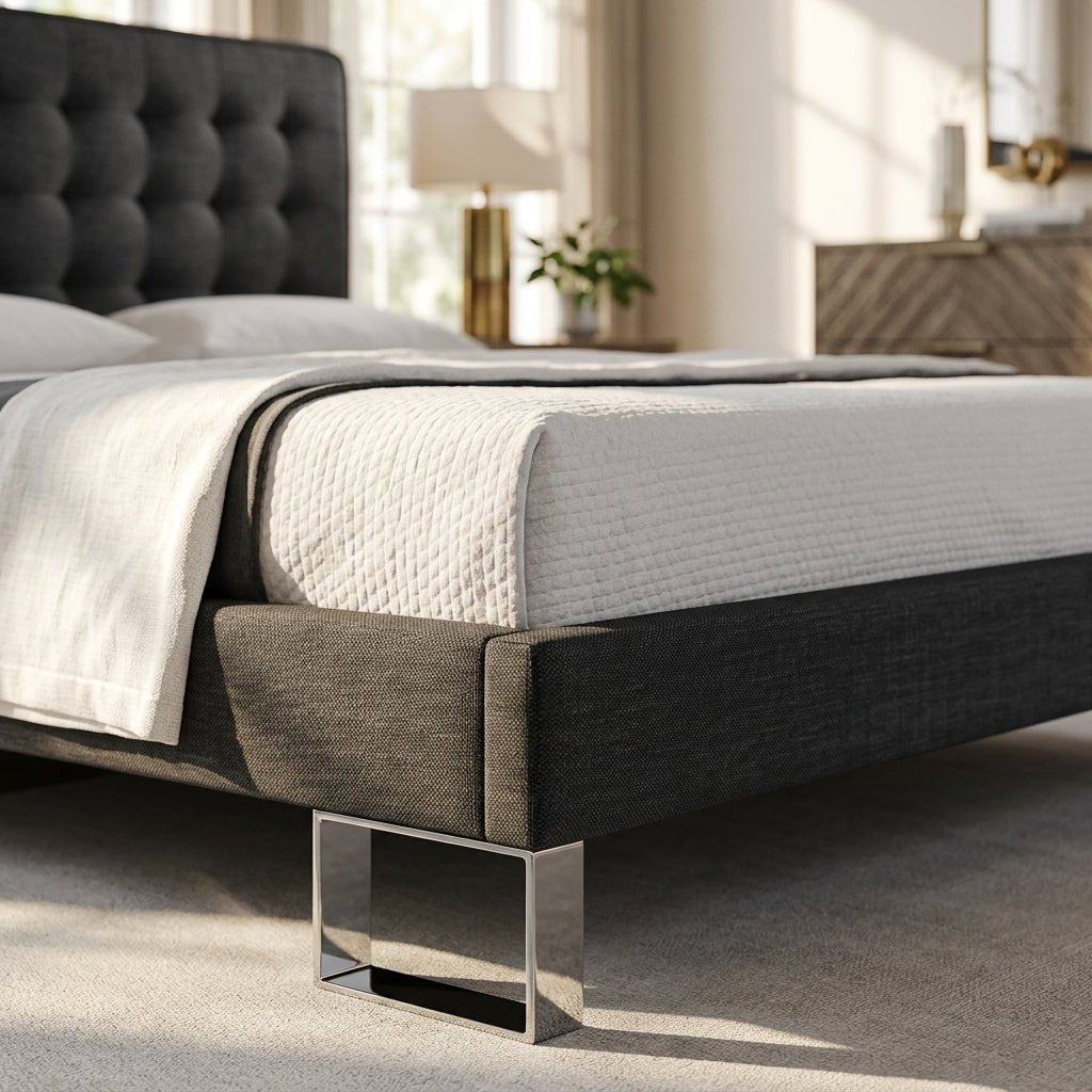 Edmonton Contemporary Graphite Tufted Bed