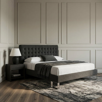Edmonton Contemporary Graphite Tufted Bed