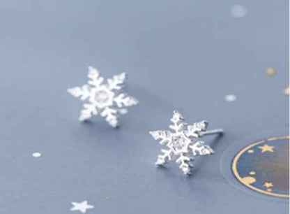 Snowflake CZ Studs in Sterling Silver