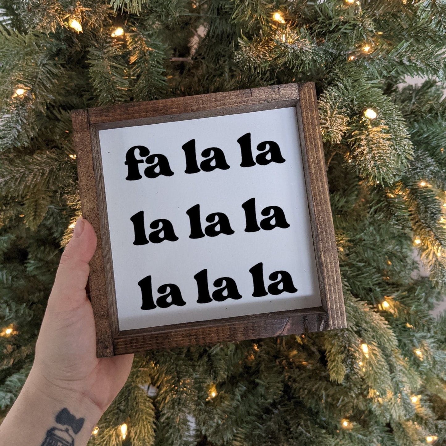 Fa la la la la Holzschild