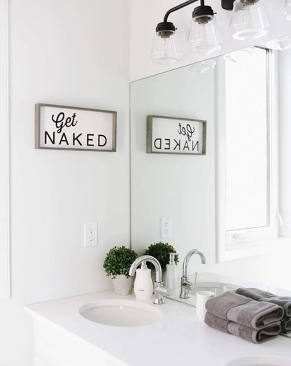 Get Naked Wood Sign - AURABAGS SHOP