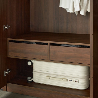 Hobro 301 Four-Door Acacia Veneer Wood Wardrobe