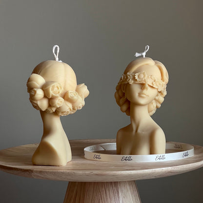 Handgemachte Blinded Lady Sojawachskerze | Weibliche Torso Kerze