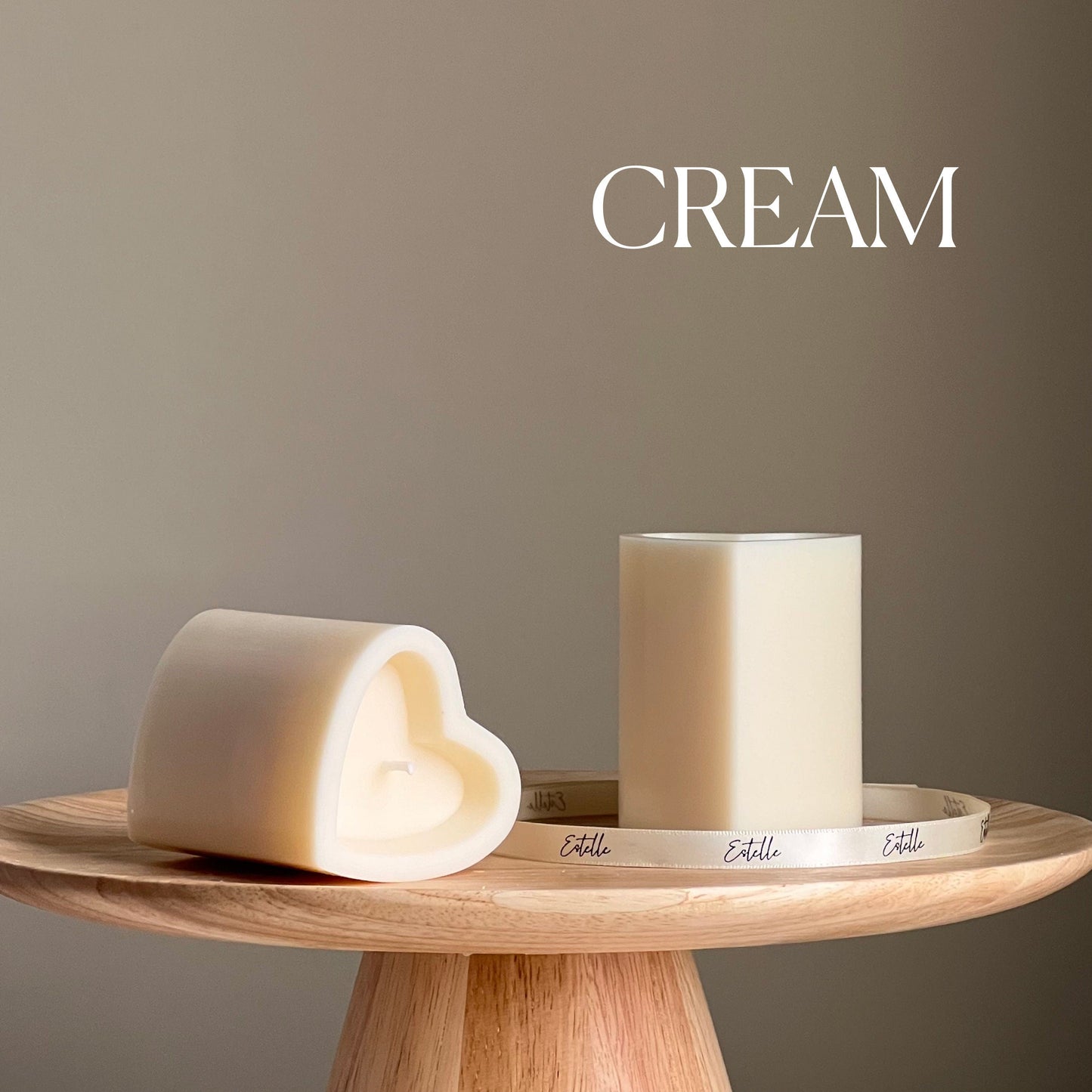 Herz-Sojakerze in Säulenform | Minimalistische Wohndekoration