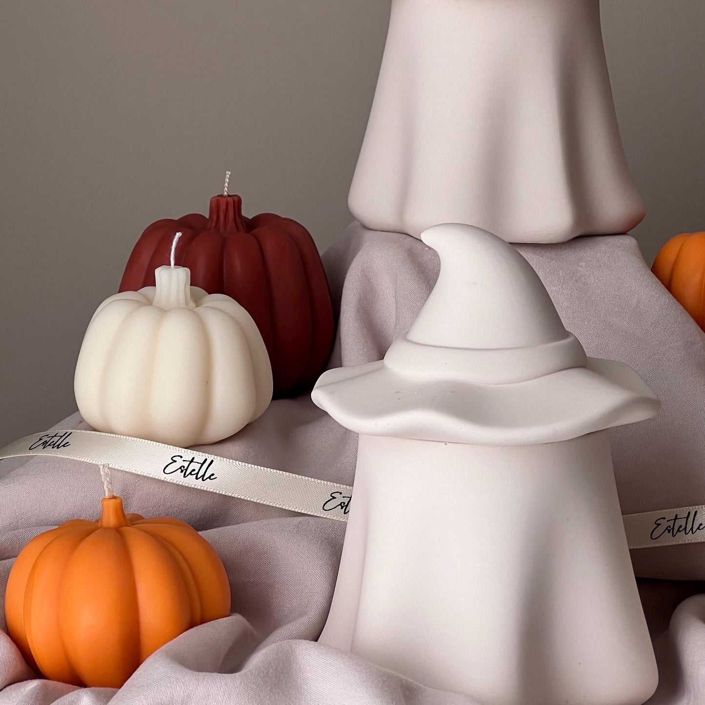 Ghost Jar Sojakerze: Handgefertigtes Jesmonite-Gefäß, Herbstduft