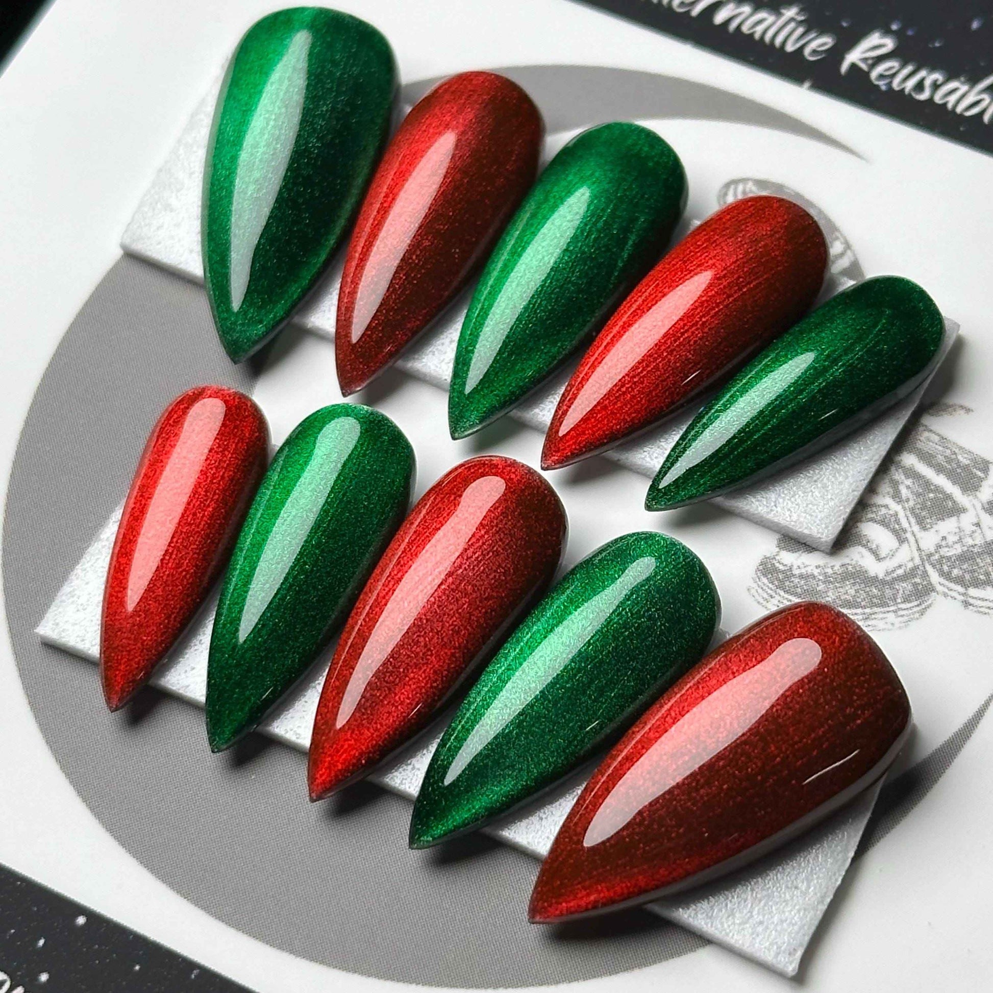 Red & Green Christmas Glass