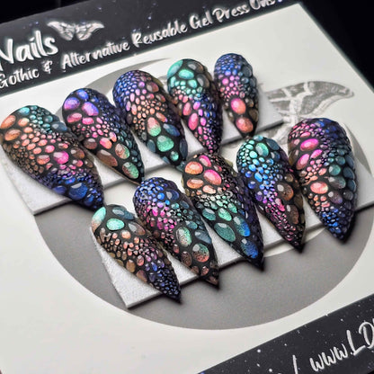 3D Textured Dragon Scale Nails