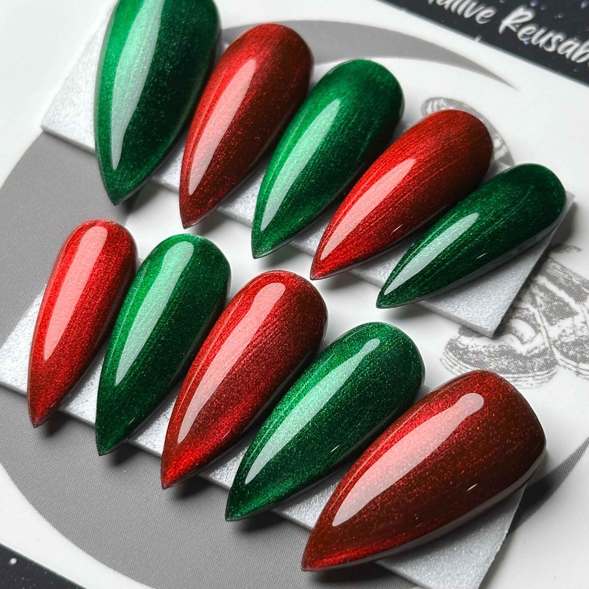 Red & Green Christmas Glass