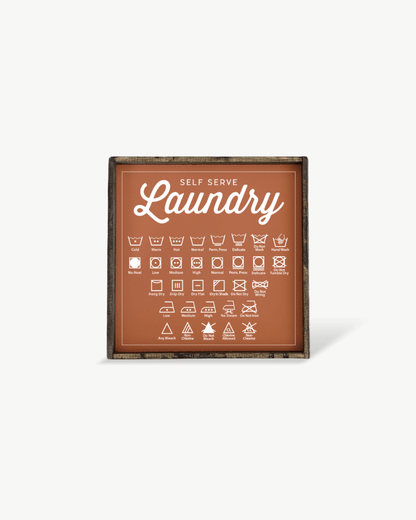 Laundry Symbols Wood Sign - AURABAGS SHOP
