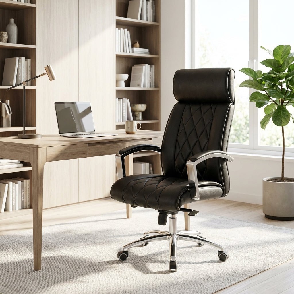 Lecce Diamond-Quilted Premium Leather Office Chair