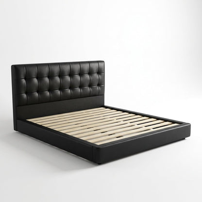 Leo Contemporary Eco-Leather Platform Bed