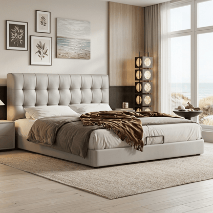 Leo Contemporary Eco-Leather Platform Bed