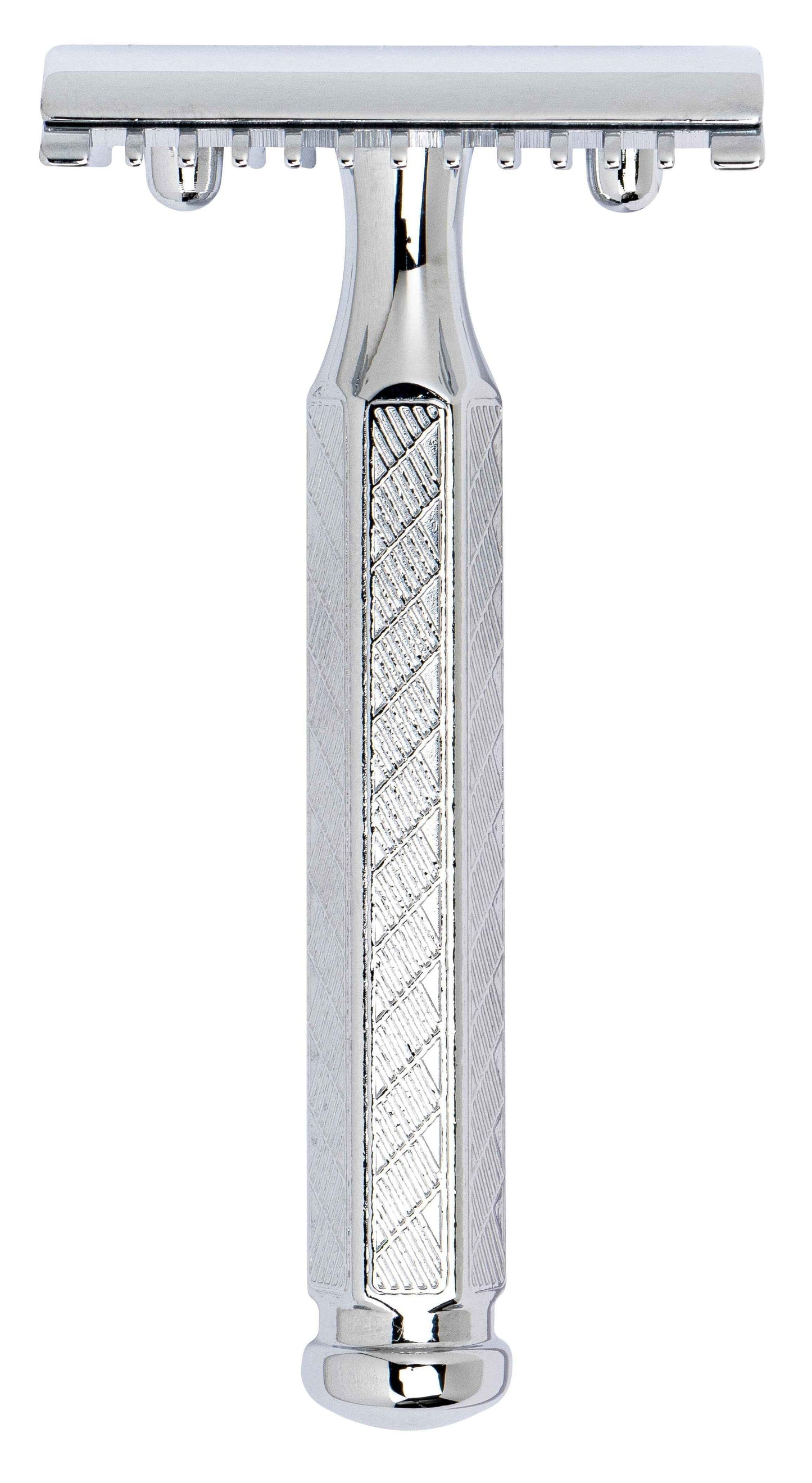 Merkur 41C 3-Piece DE Safety Razor, Open Comb, Classic 1906 Etched Handle, Chrome