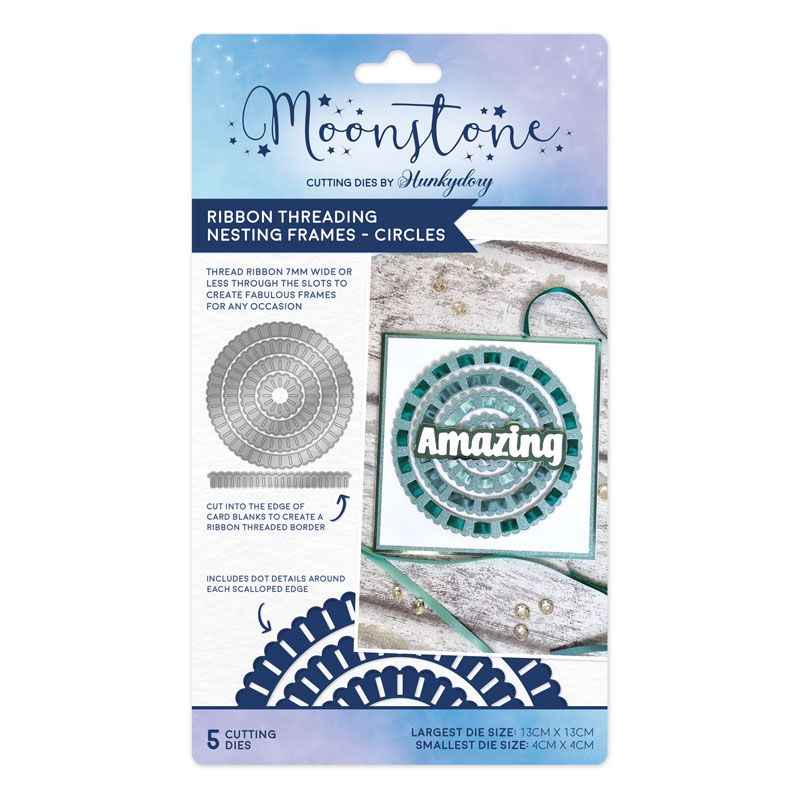 Moonstone Dies - Ribbon Threading Nesting Frames - Circles
