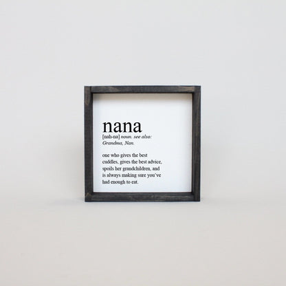 Nana Definition Wood Sign - AURABAGS SHOP