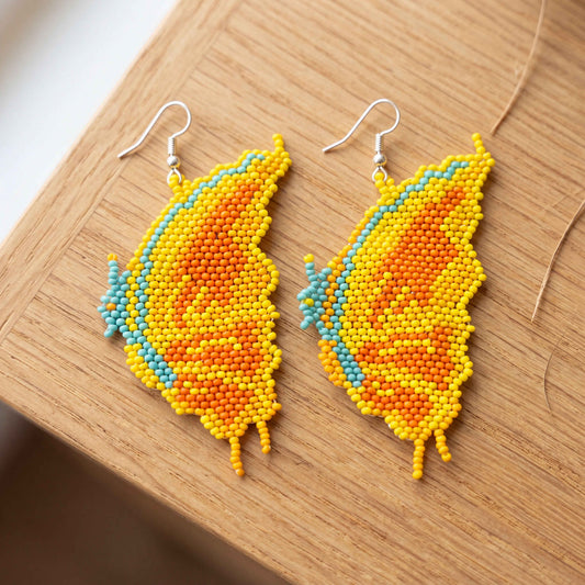 Beaded Butterfly Earrings — Harvest Colourways