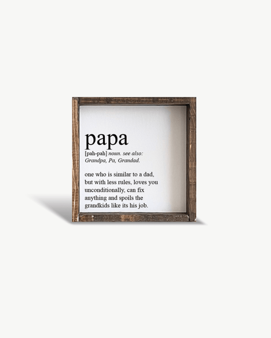 Papa Definition Wood Sign– Grandfather Gift Wall Art - AURABAGS SHOP