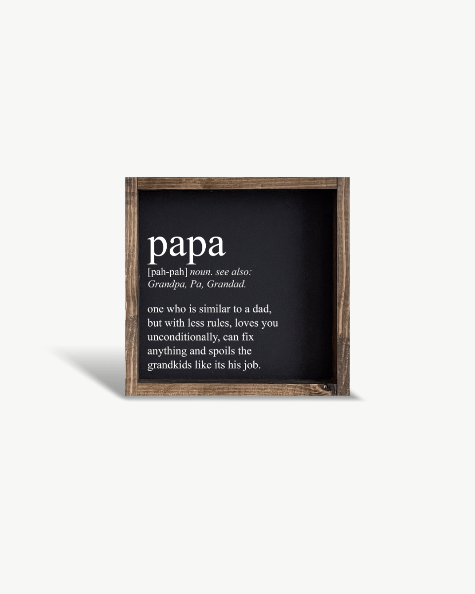 Papa Definition Wood Sign– Grandfather Gift Wall Art - AURABAGS SHOP