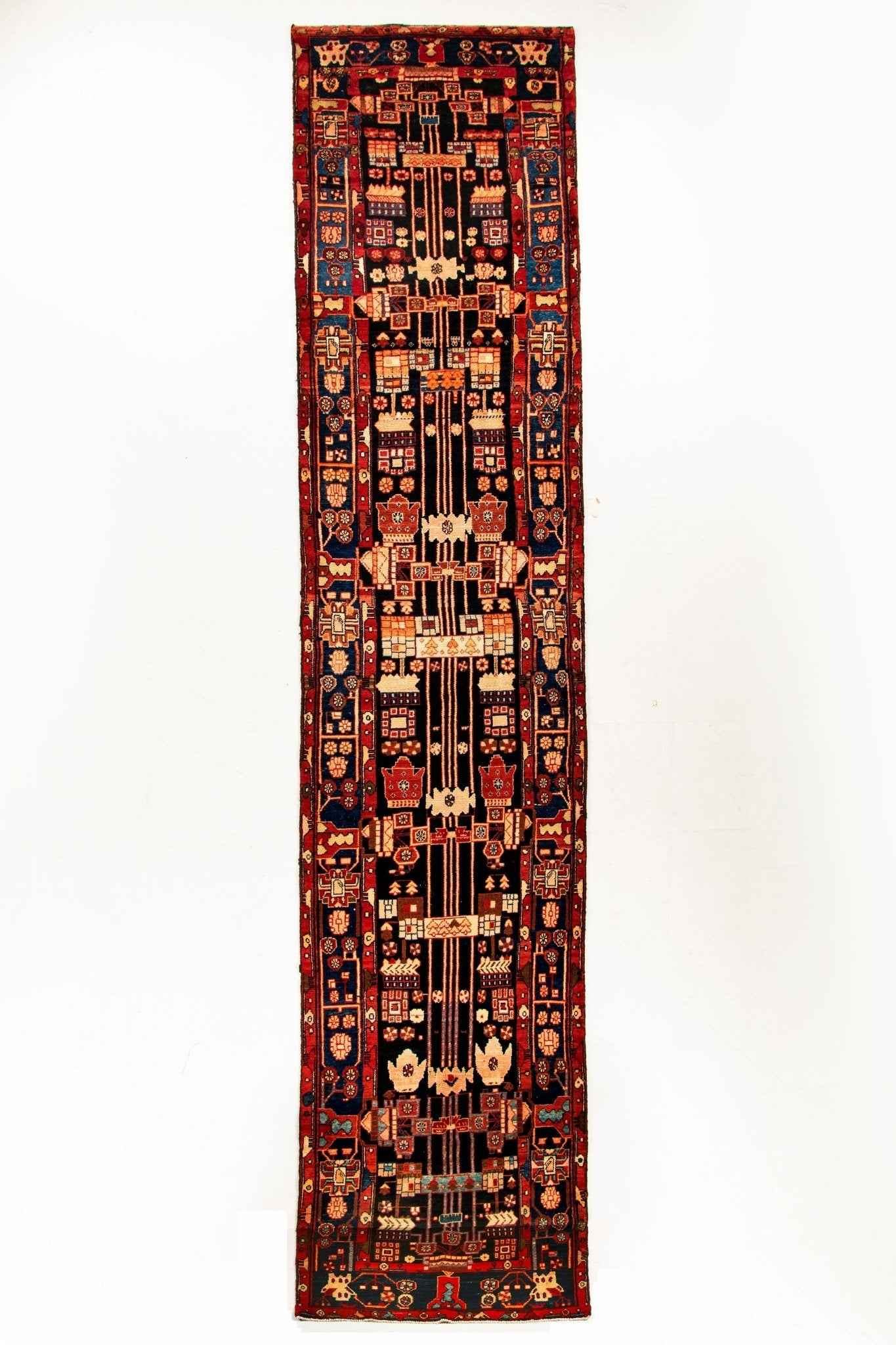 Persian Nahavand Runner Rug | 3' 8" x 16' 1"