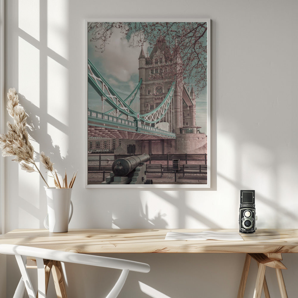 Wandbild LONDON Tower Bridge im Detail | urbaner Vintage-Stil