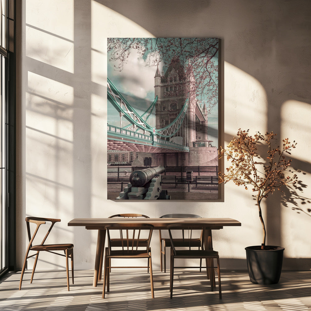 Wandbild LONDON Tower Bridge im Detail | urbaner Vintage-Stil