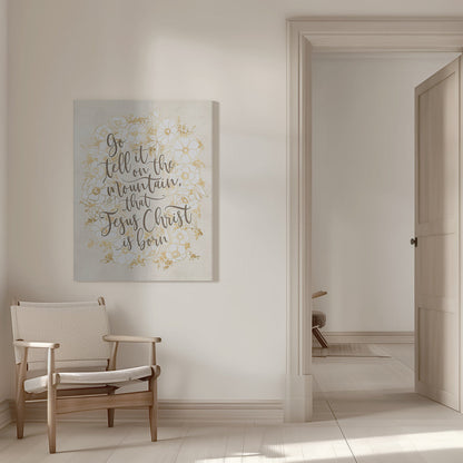 Wall art Go tell it on the mountain - vintage vanilla Canvas Print