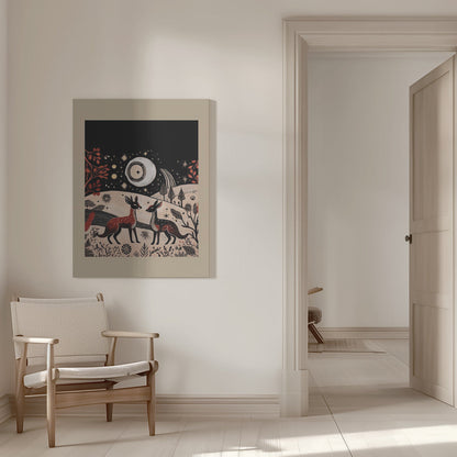 Wall art Scandi Folk and Knitwear: Folklore Holiday 2 Canvas Print
